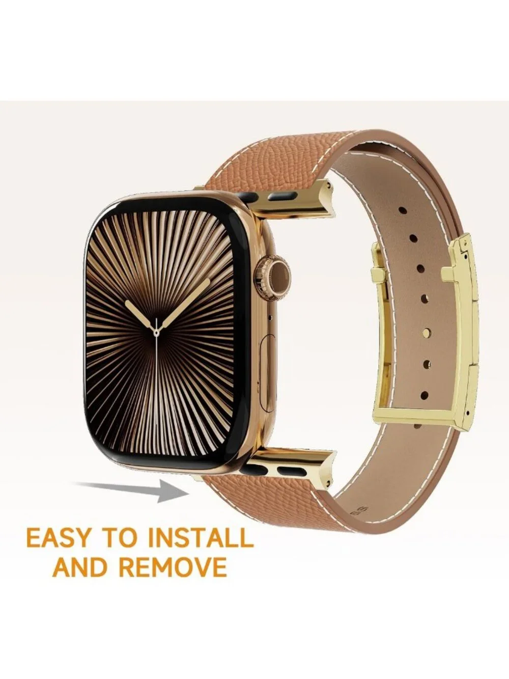 Stylish Genuine Leather Apple Watch Band for Women | H Buckle, Compatible